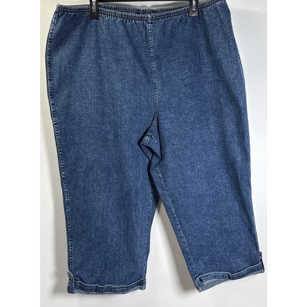 Croft & Barrow 3X Women Denim Capris Elastic Waist Pull On Pants Stretch Comfy